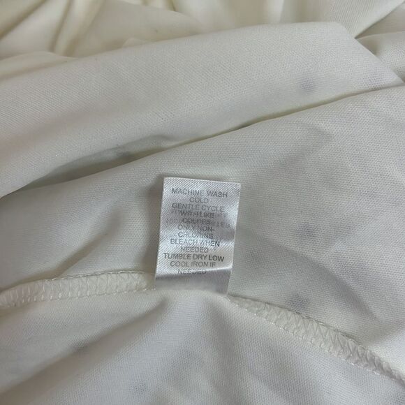 C Dress Size Small Tassel Tie V Neck Sleeveless Maxi White Brown Yellow Lined - Picture 10 of 12